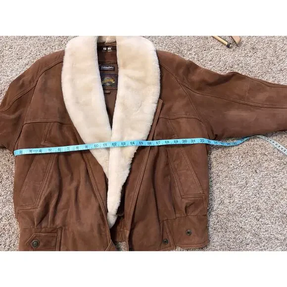VTGWilson's Adventure Bound sueded leather brown bomber jacket w/thinsulateSMALL - Picture 8 of 13